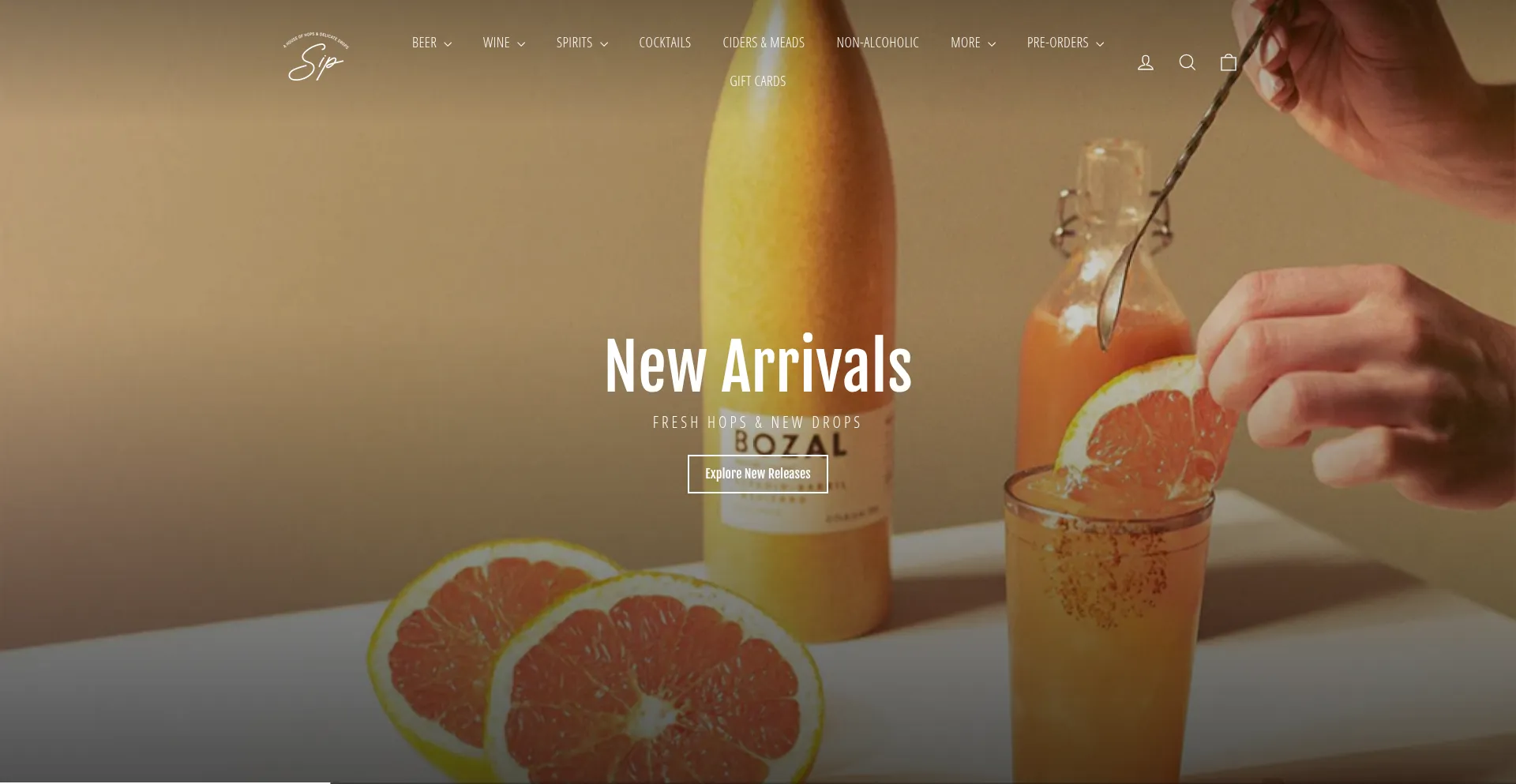 Website screenshot of Sipliquor.ca