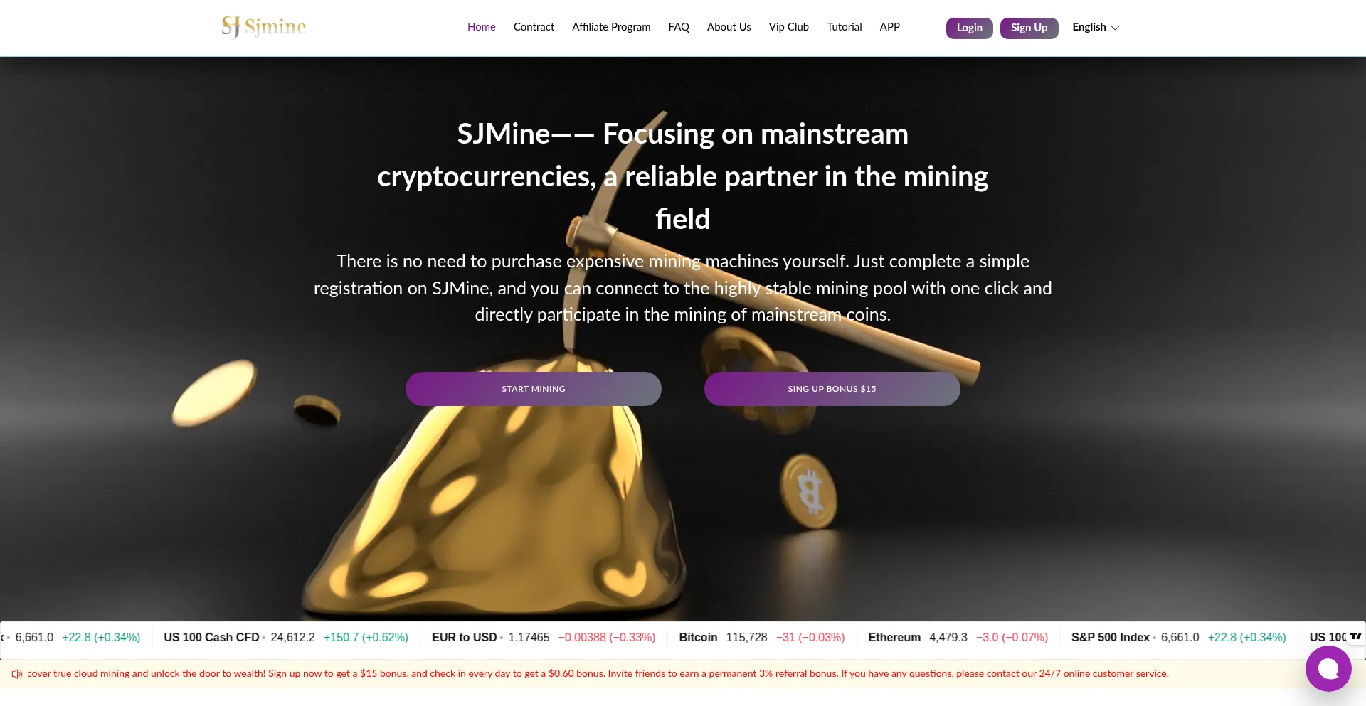 Sjmine.com Screenshot
