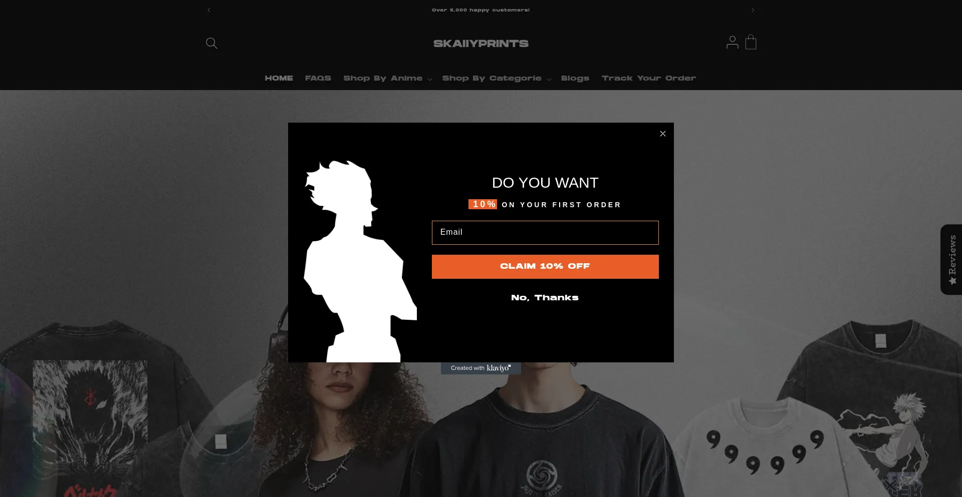 Website screenshot of Skaiiyprints.com