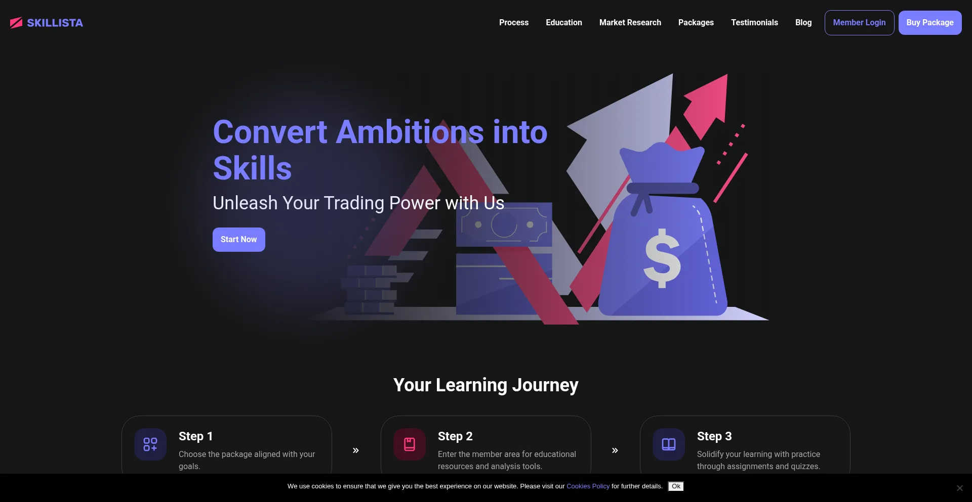 Website screenshot of Skillista.io