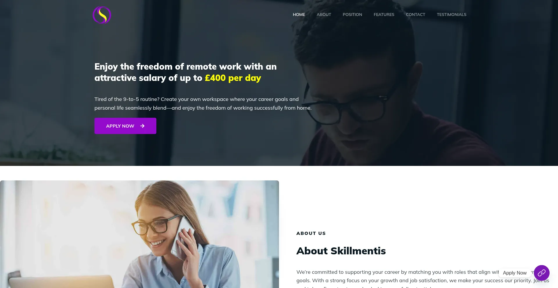 Website screenshot of Skillmentis.com