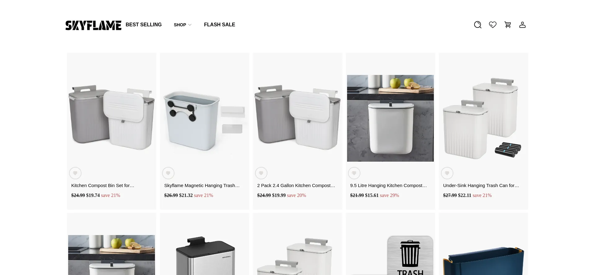 Website screenshot of Skyflameoutdoors.shop