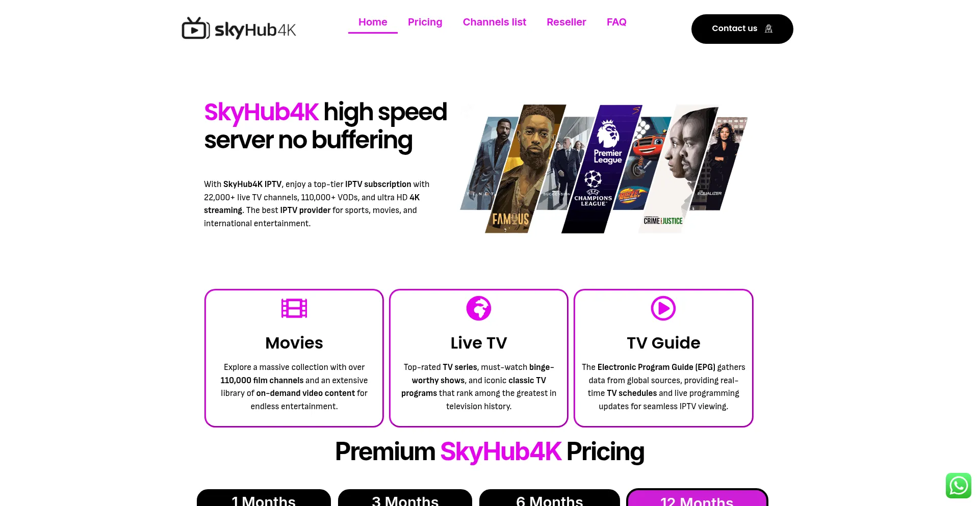 Website screenshot of Skyhub4k.org