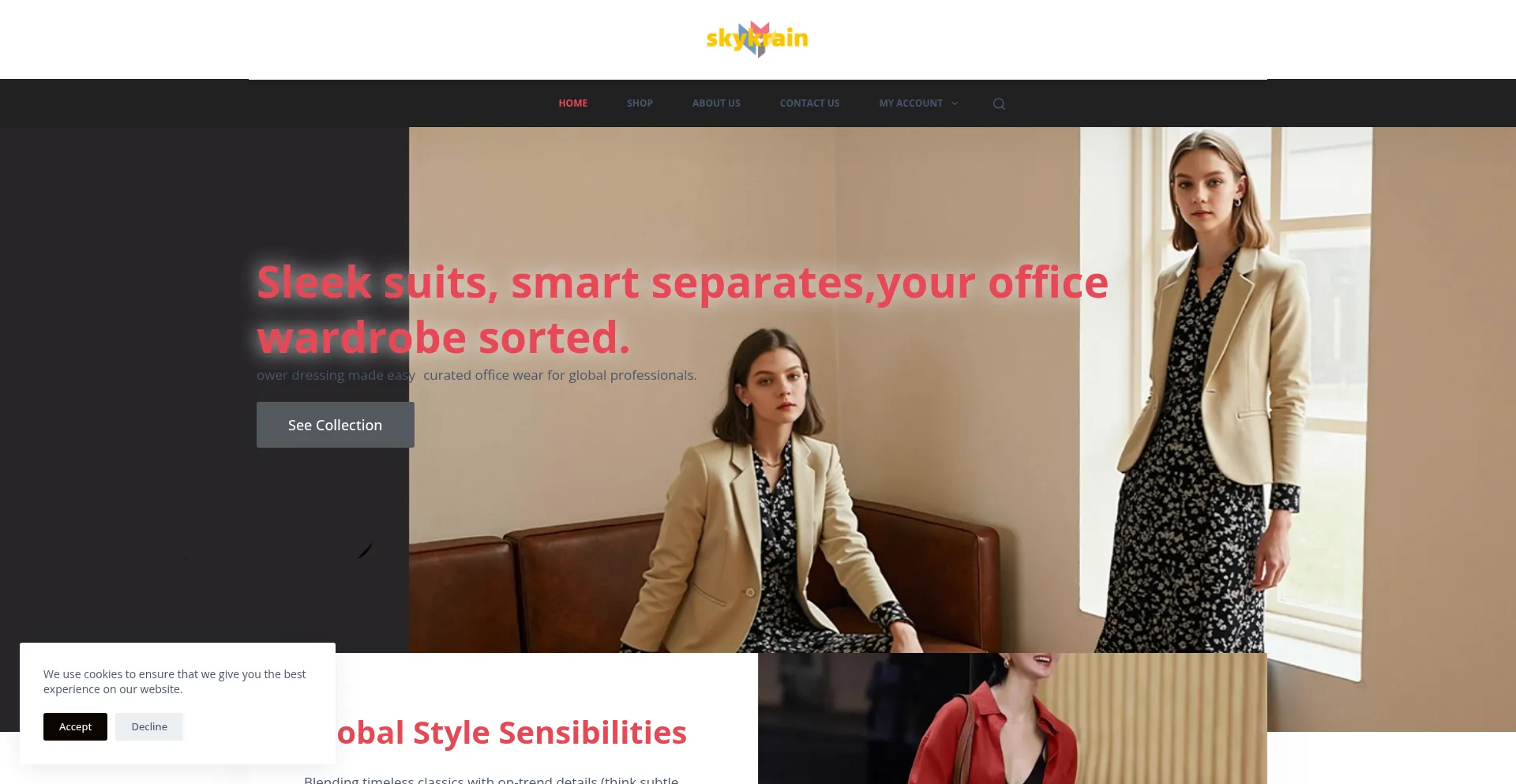 Website screenshot of Skykrain.com