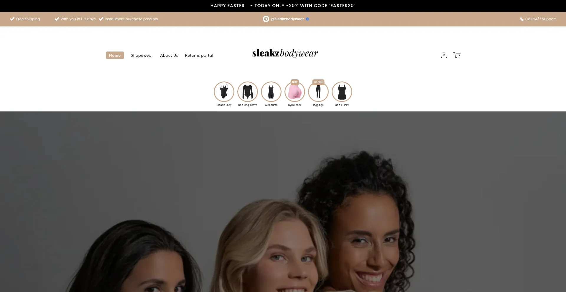 Website screenshot of Sleakz.store