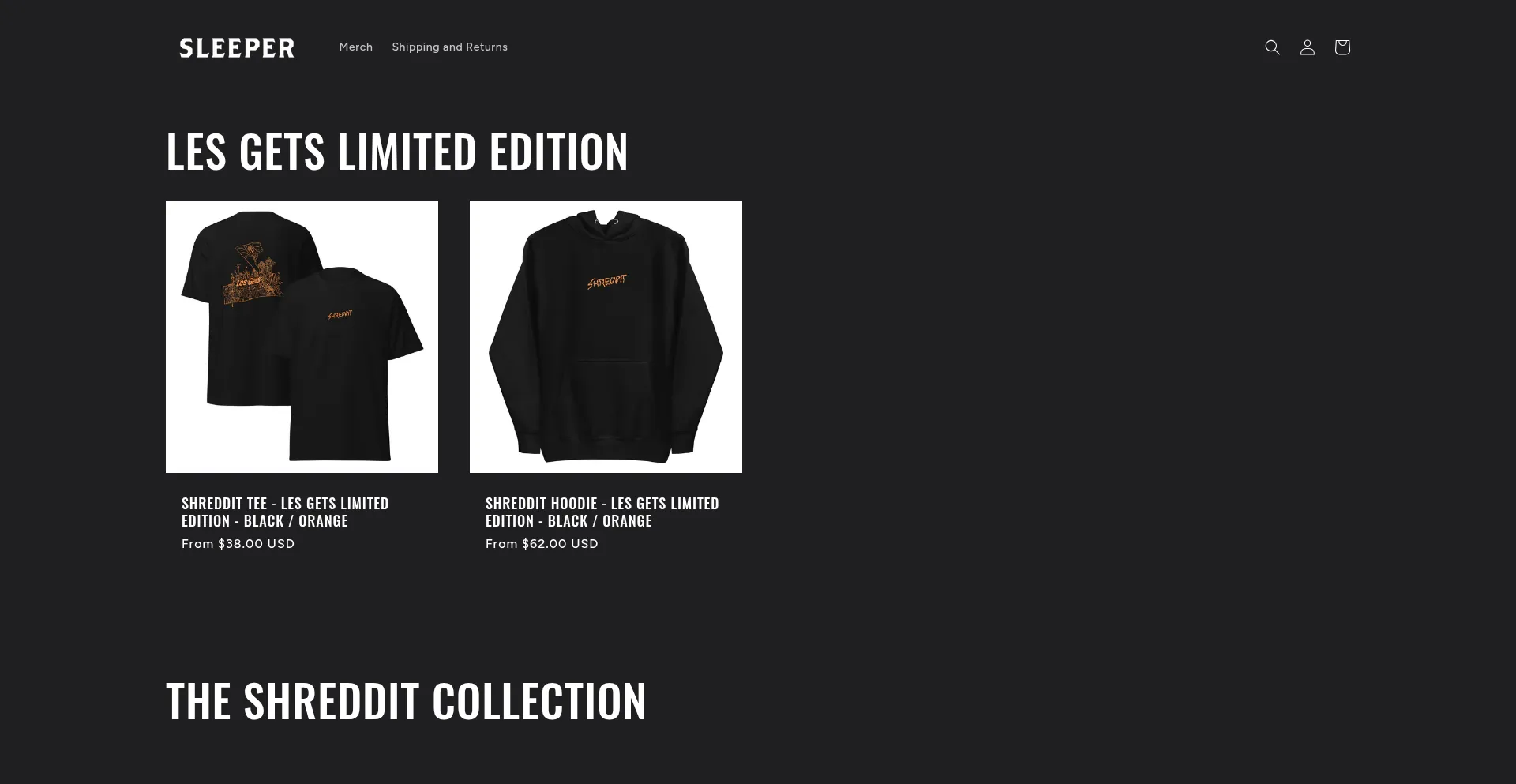 Sleepermerch.com Screenshot