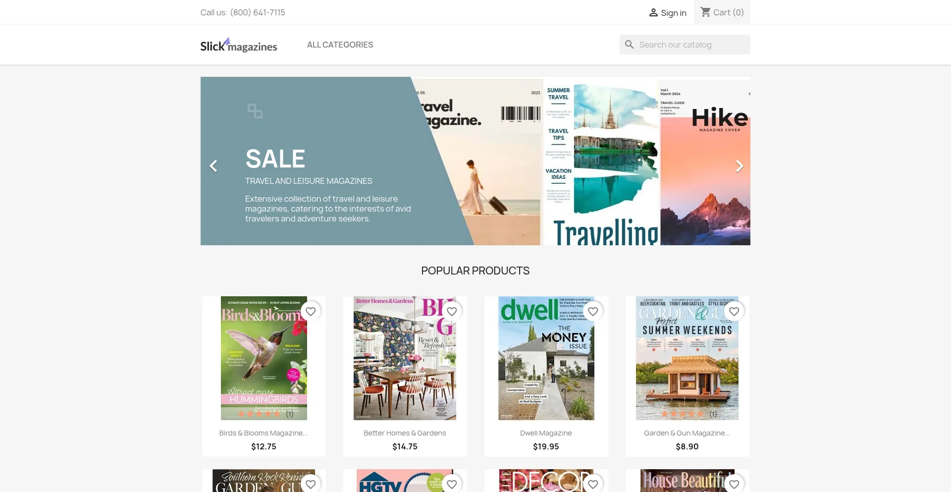 Website screenshot of Slickmagazines.com