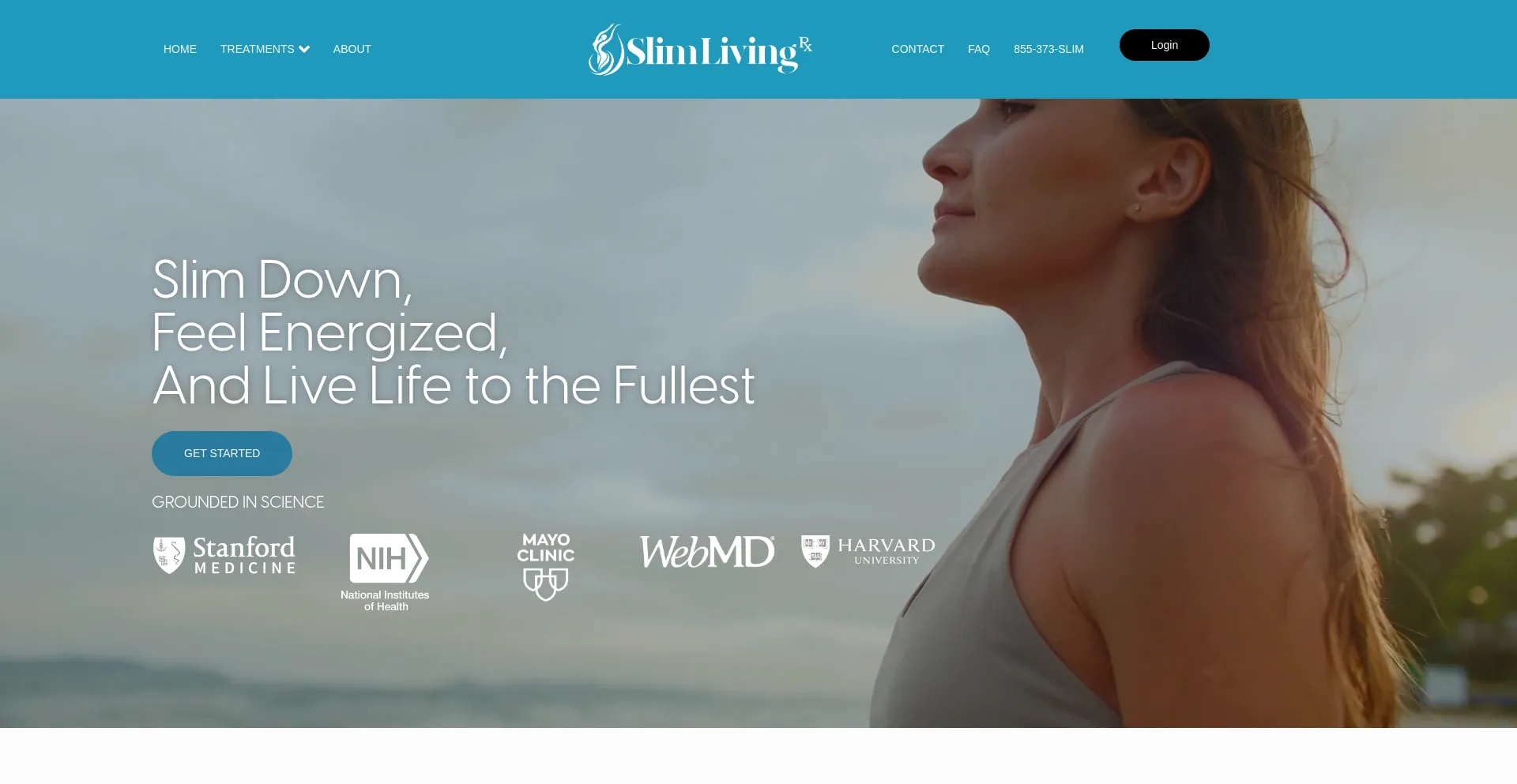 Website screenshot of Slimlivingrx.com