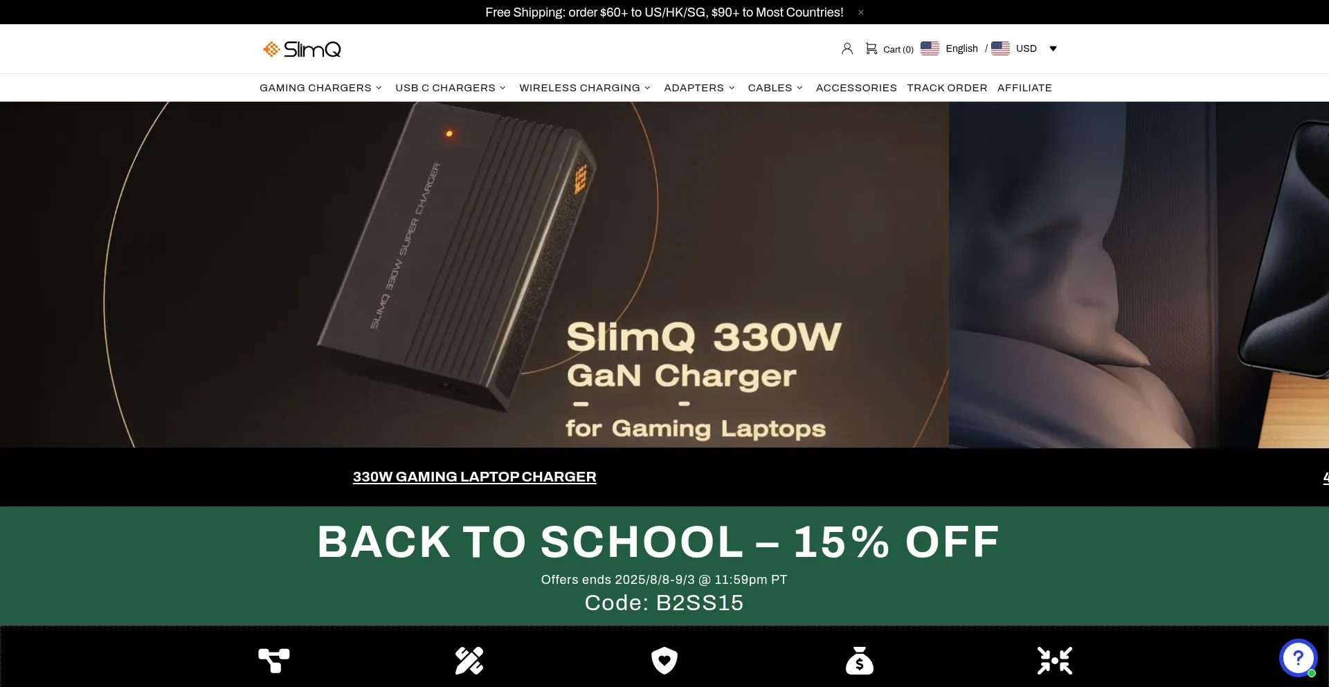 Website screenshot of Slimq.life