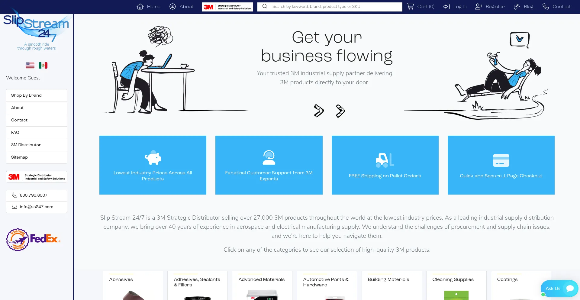 Website screenshot of Slipstream247.com