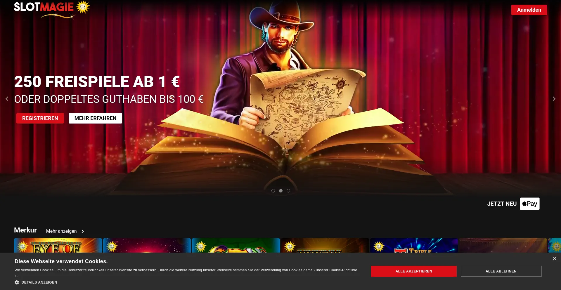 Website screenshot of Slotmagie.de