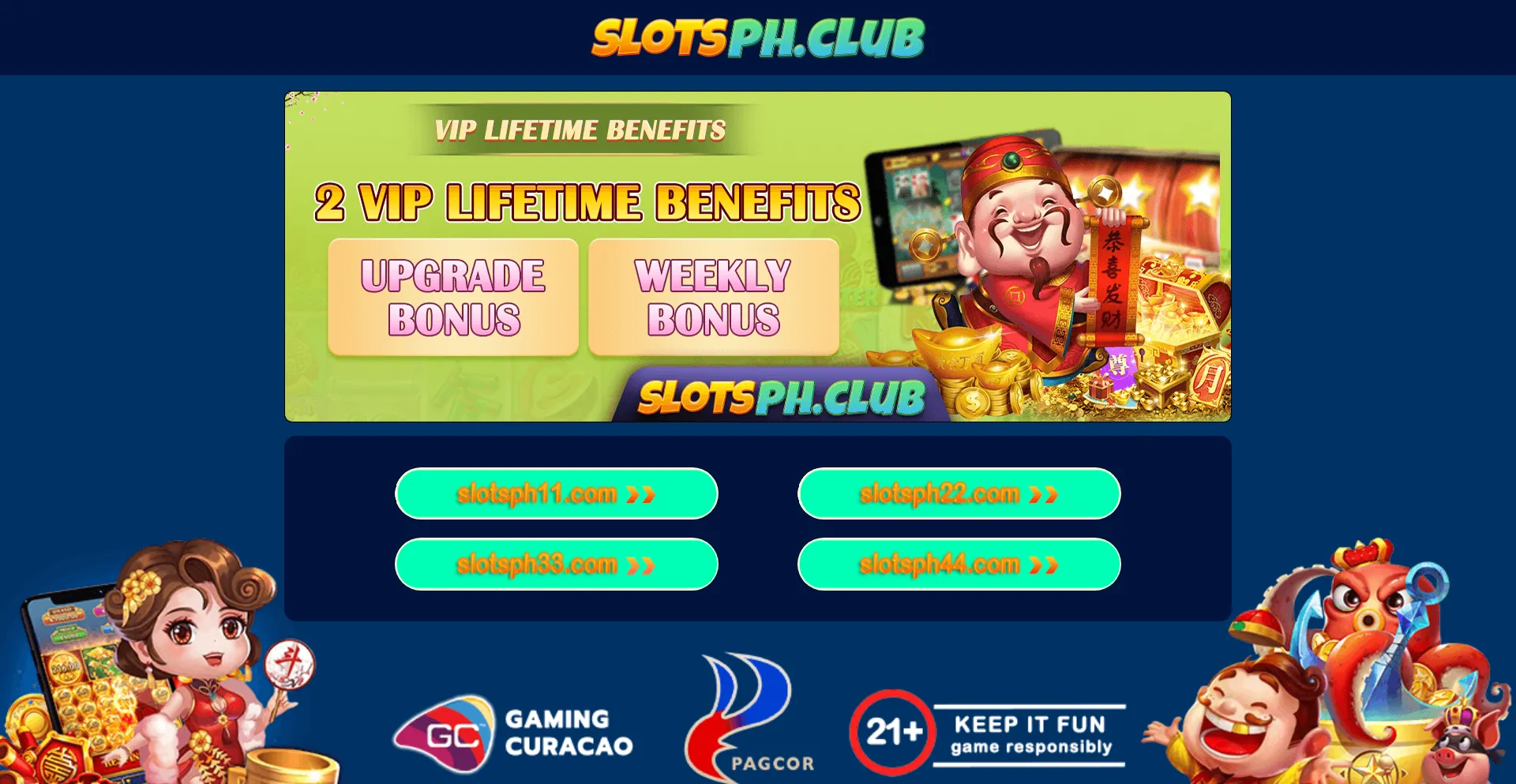 Website screenshot of Slotsph.club