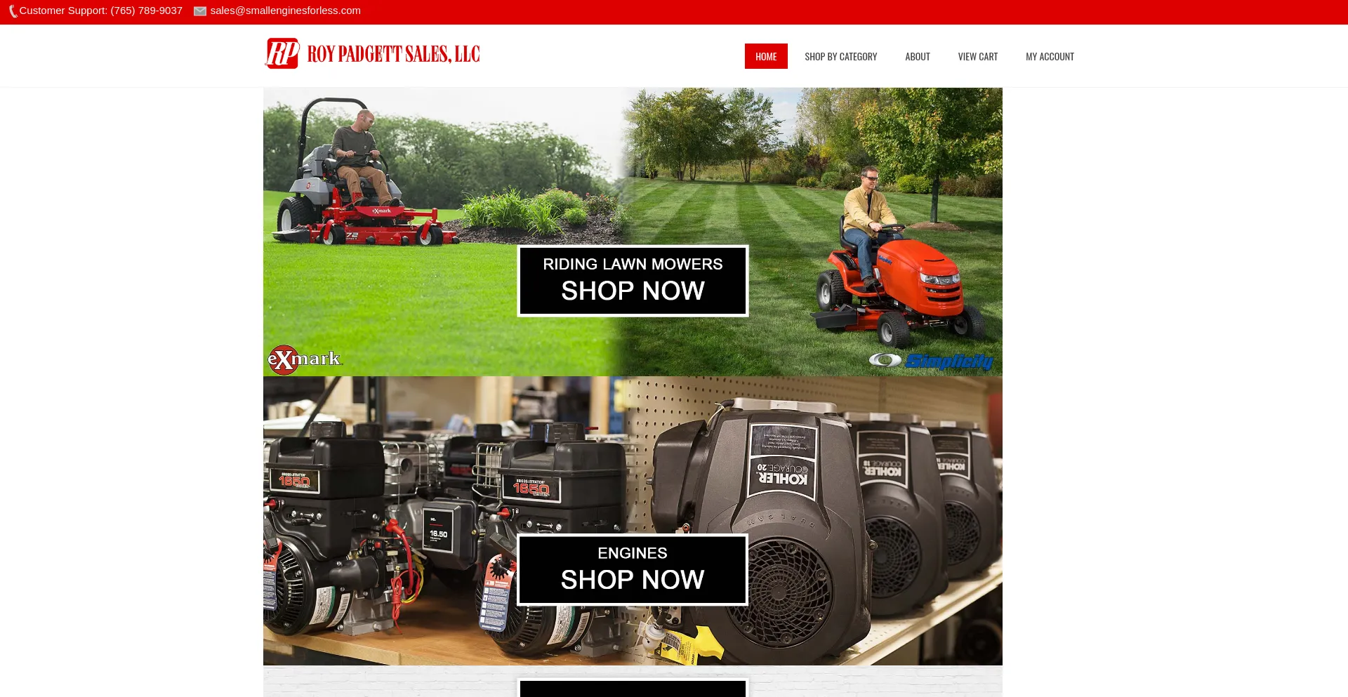 Website screenshot of Smallenginesforless.com