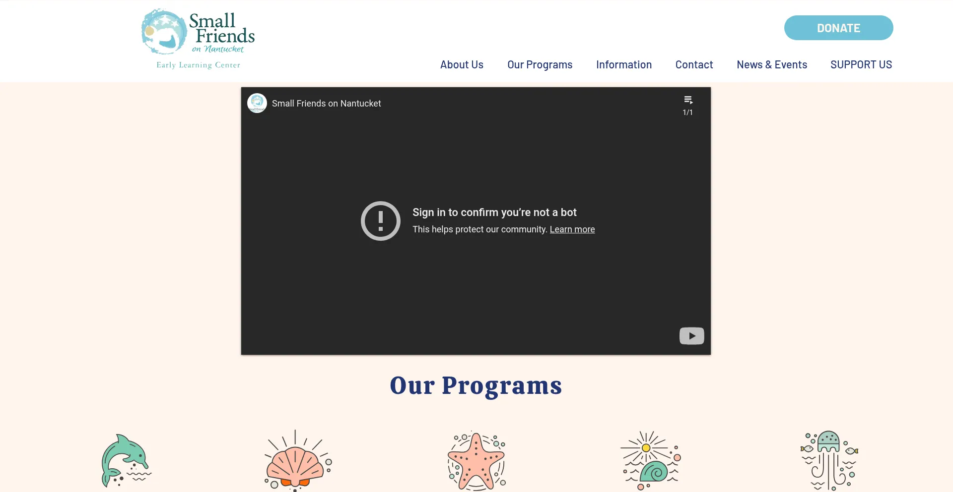 Website screenshot of Smallfriendsnantucket.org