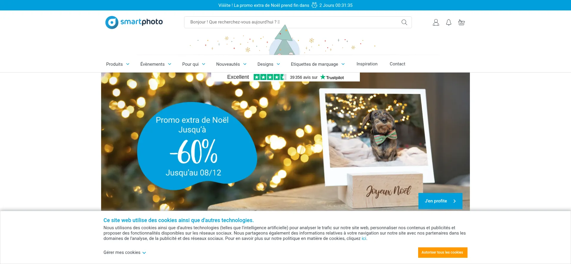 Website screenshot of Smartphoto.fr