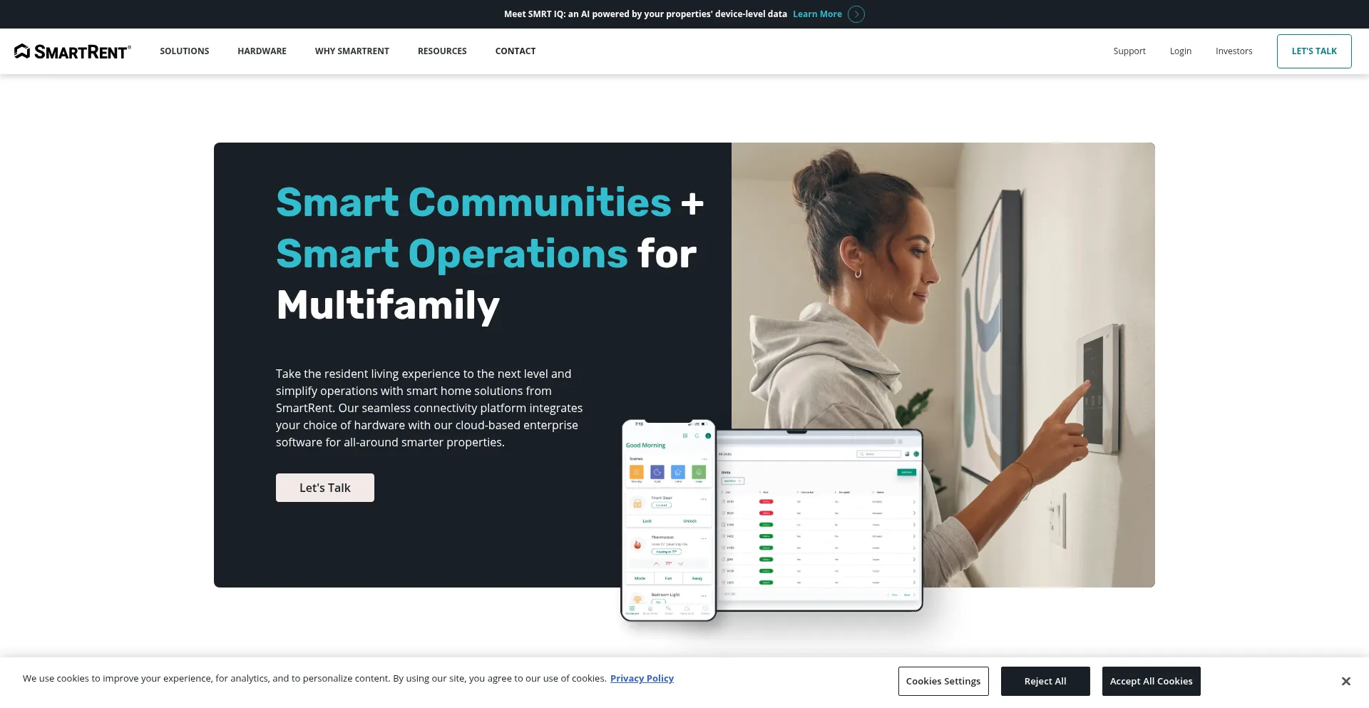 Website screenshot of Smartrent.com