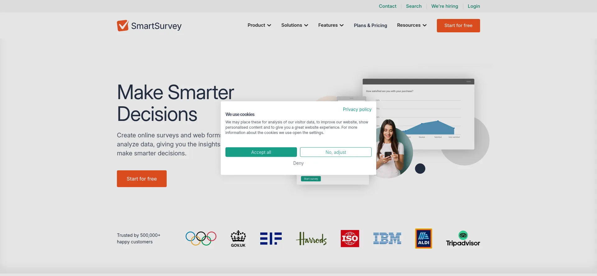 Website screenshot of Smartsurvey.com