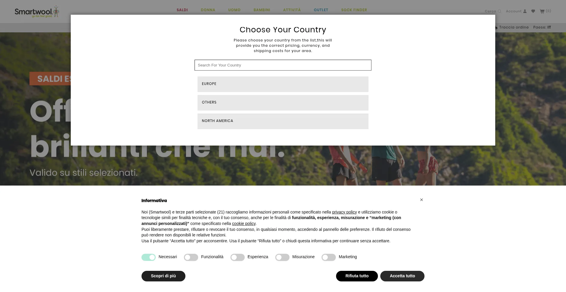 Website screenshot of Smartwool.eu