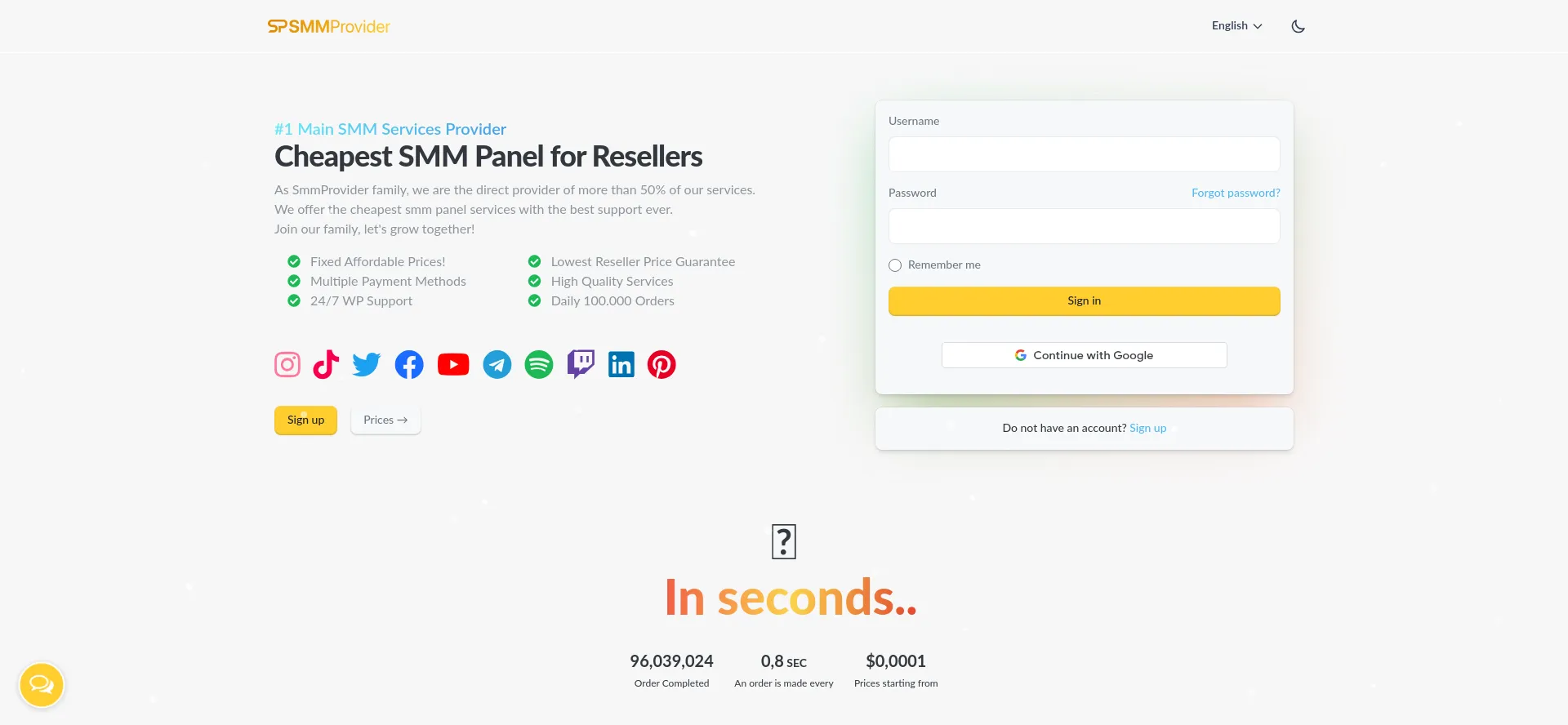 Smmprovider.co Screenshot