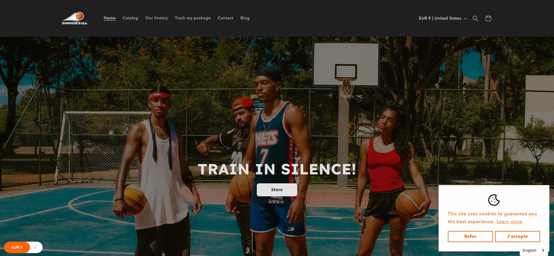 Website screenshot of Smousseball.com