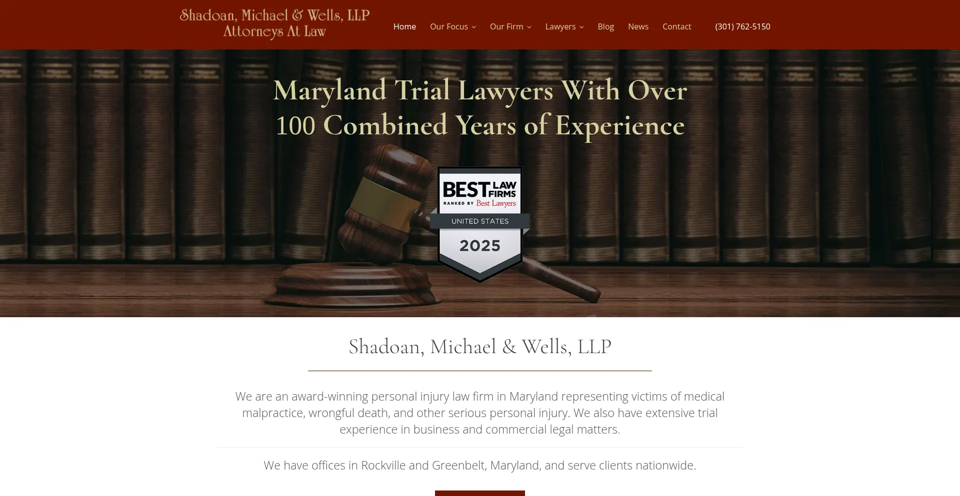 Website screenshot of Smwlawfirm.com