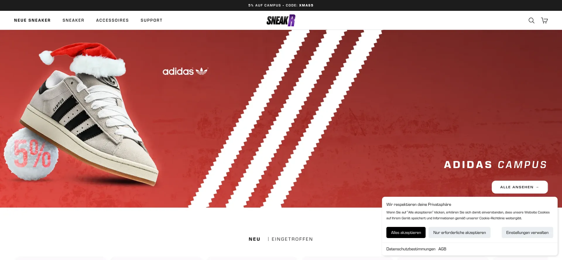 Website screenshot of Sneak-r.de