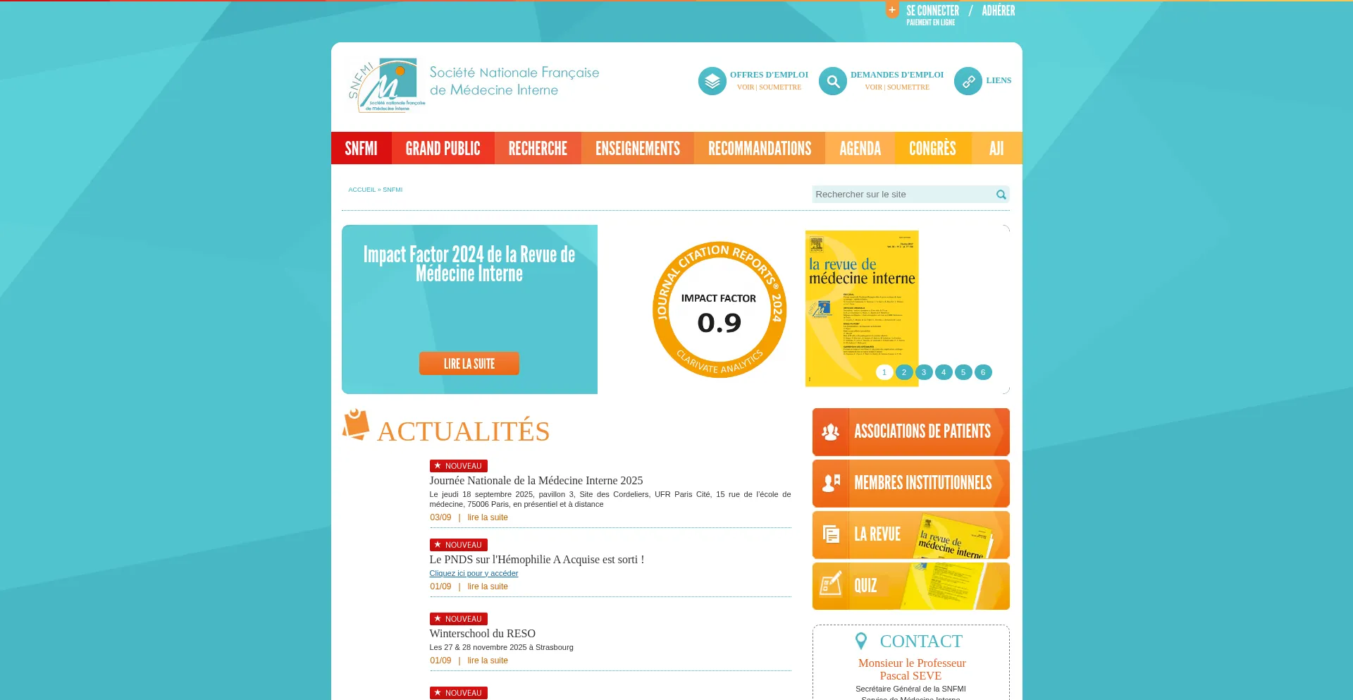 Website screenshot of Snfmi.org