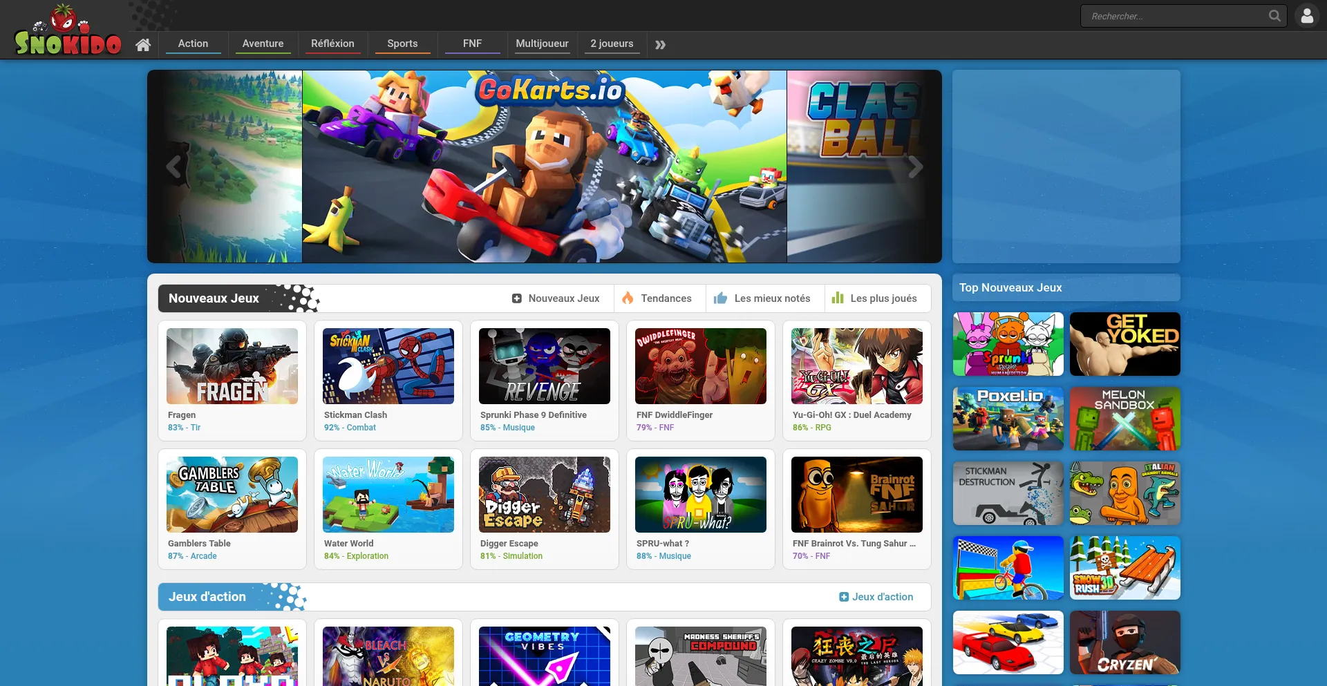 Website screenshot of Snokido.fr