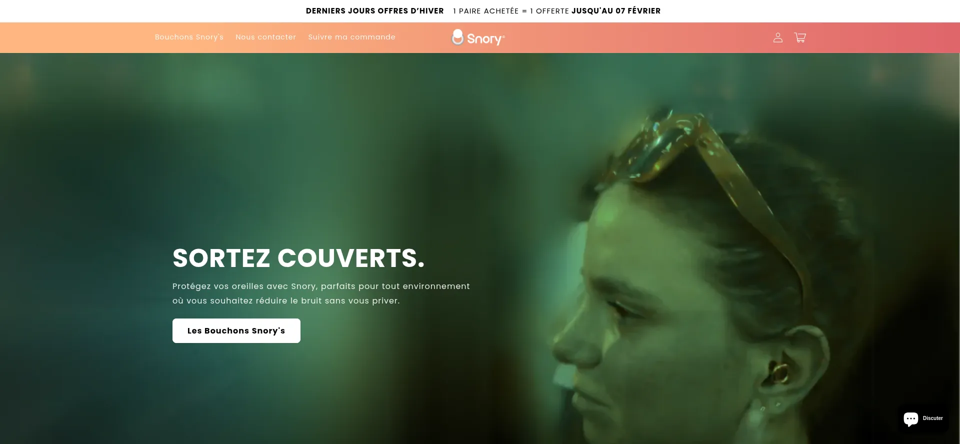 Website screenshot of Snory.fr