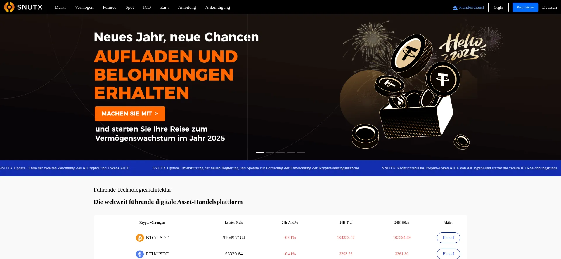 Website screenshot of Snutx.com