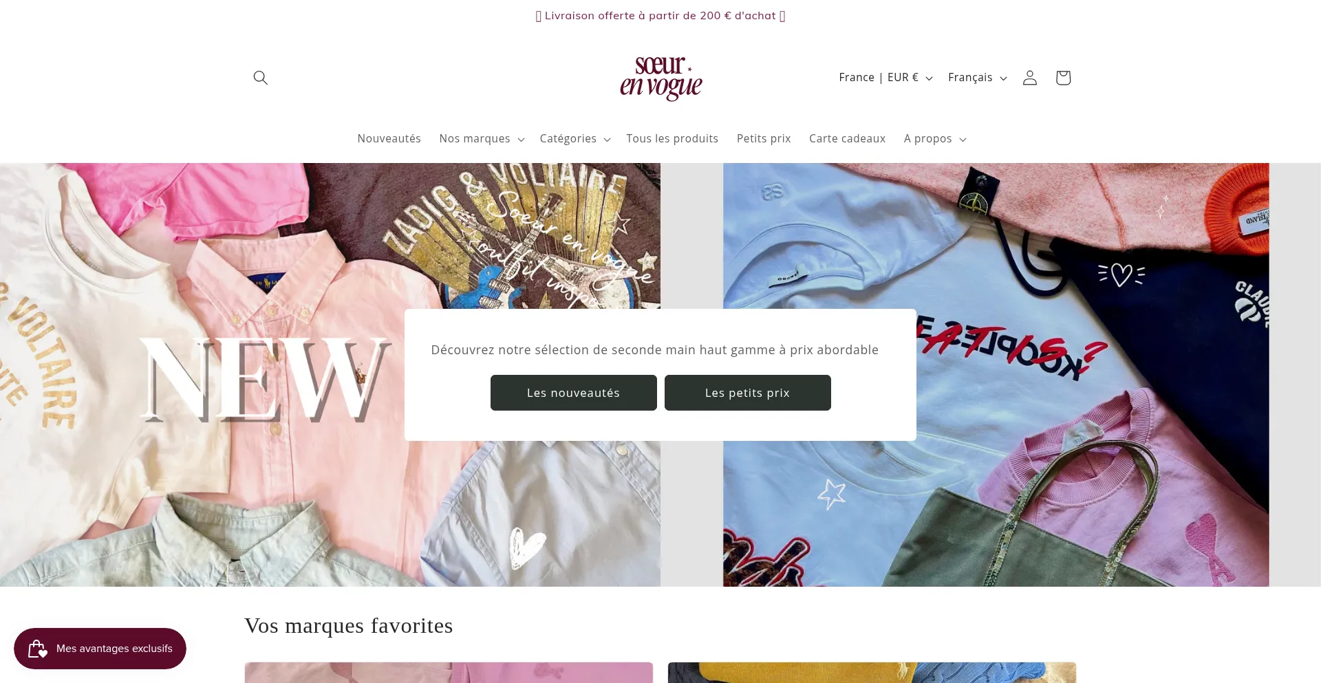 Website screenshot of Soeur-en-vogue.com