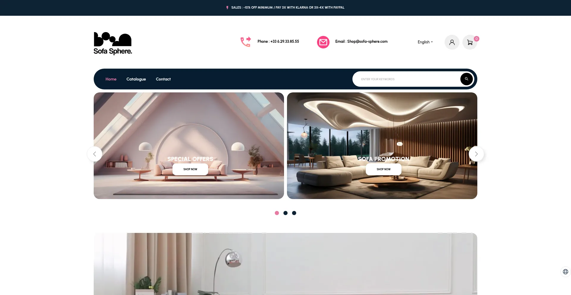 Website screenshot of Sofa-sphere.com