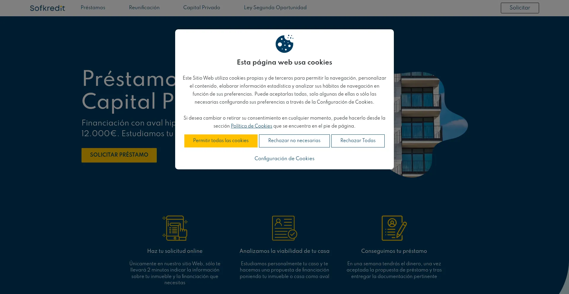 Website screenshot of Sofkredit.com