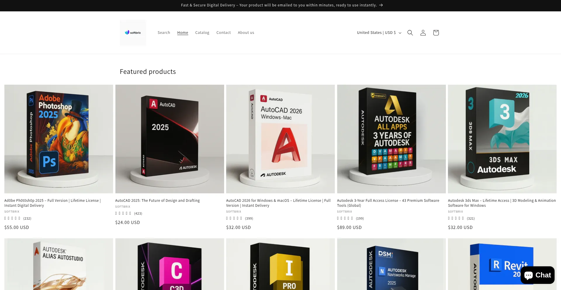 Website screenshot of Softbrix.shop
