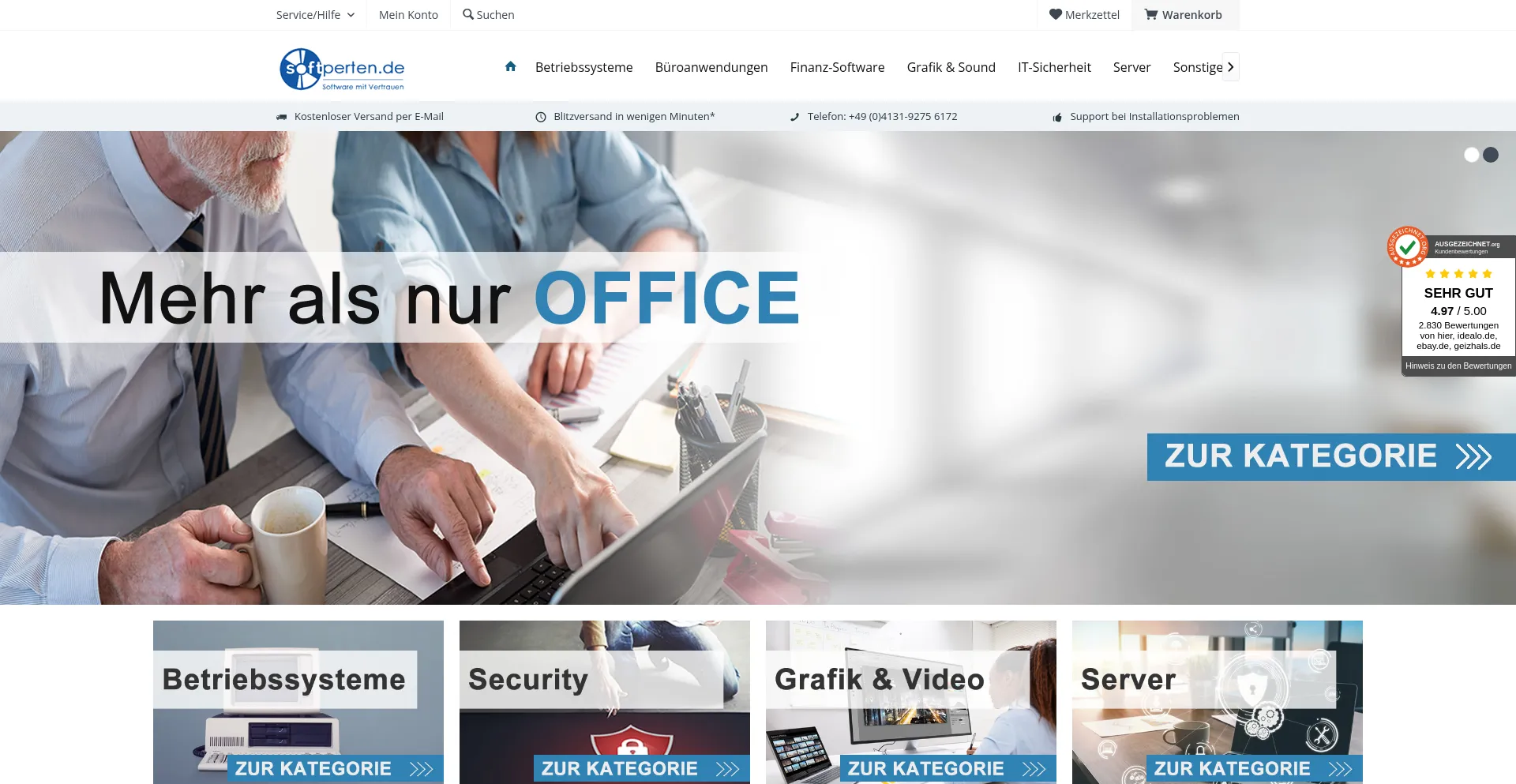 Website screenshot of Softperten.de