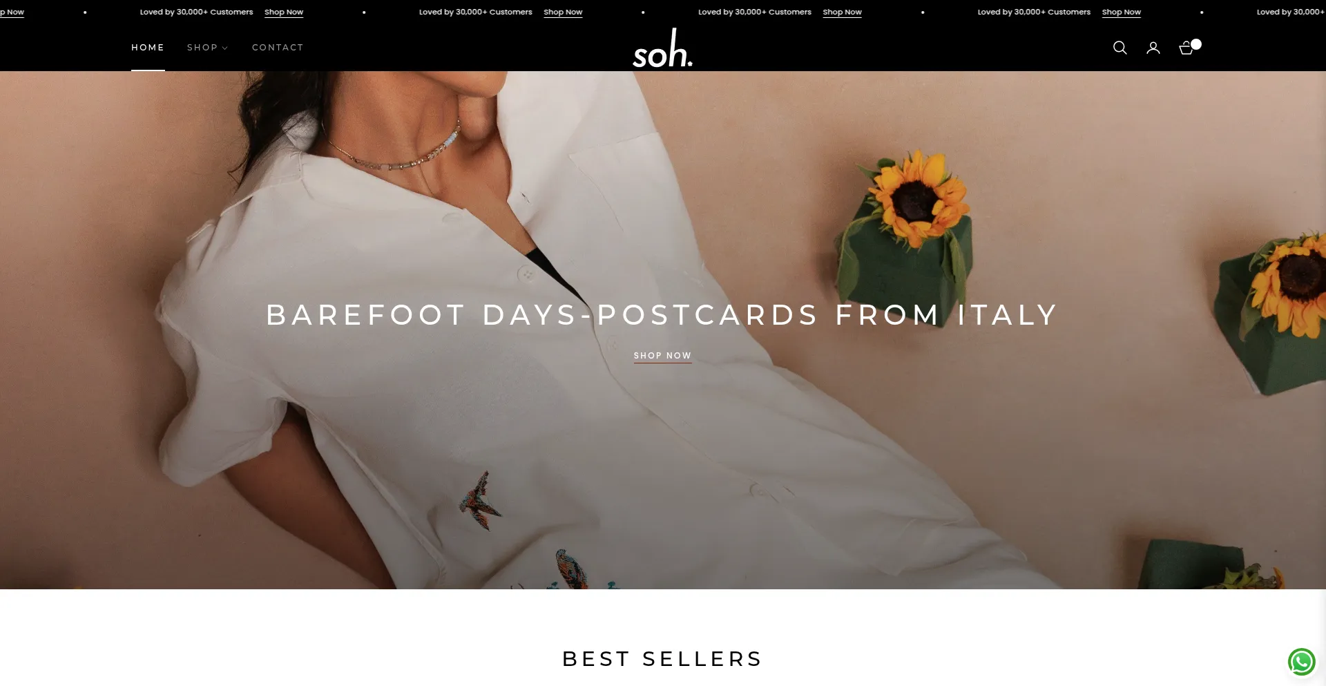 Website screenshot of Sohstores.com