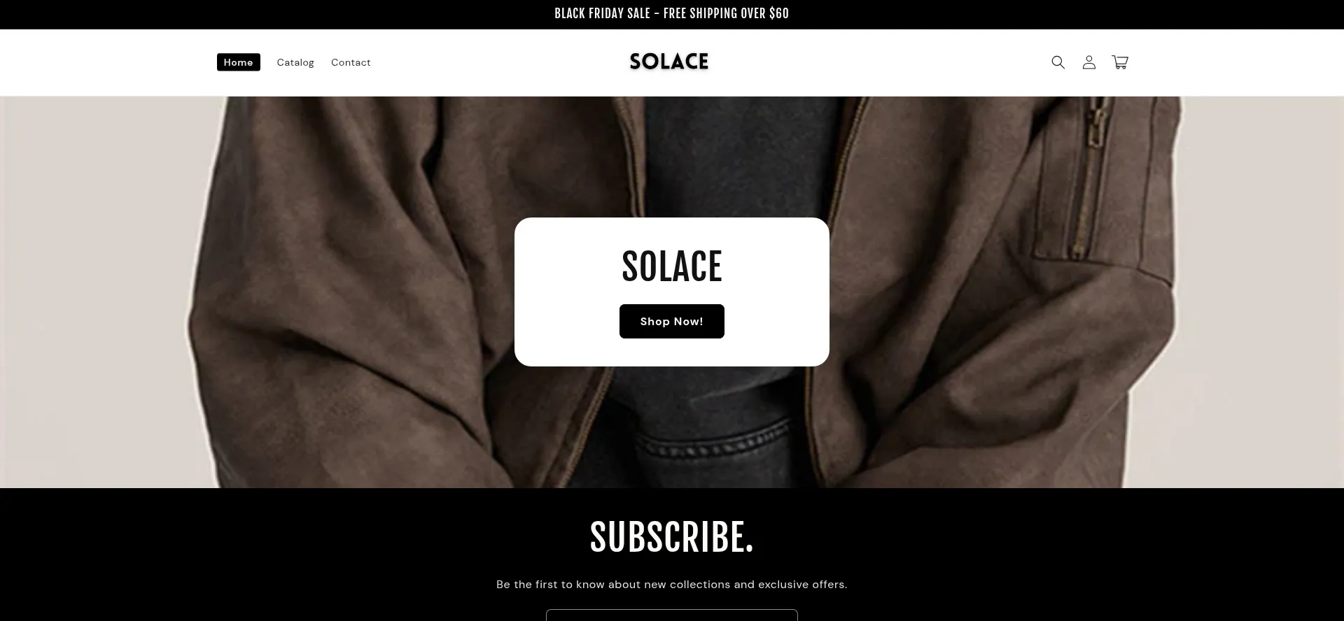 Website screenshot of Solaceus.store