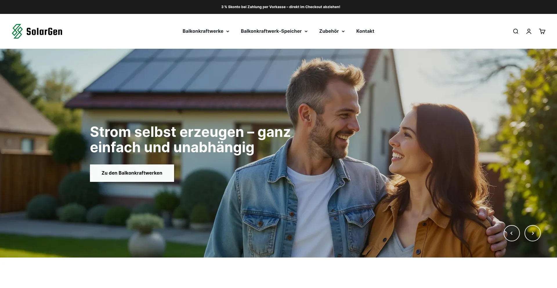 Website screenshot of Solar-gen.de