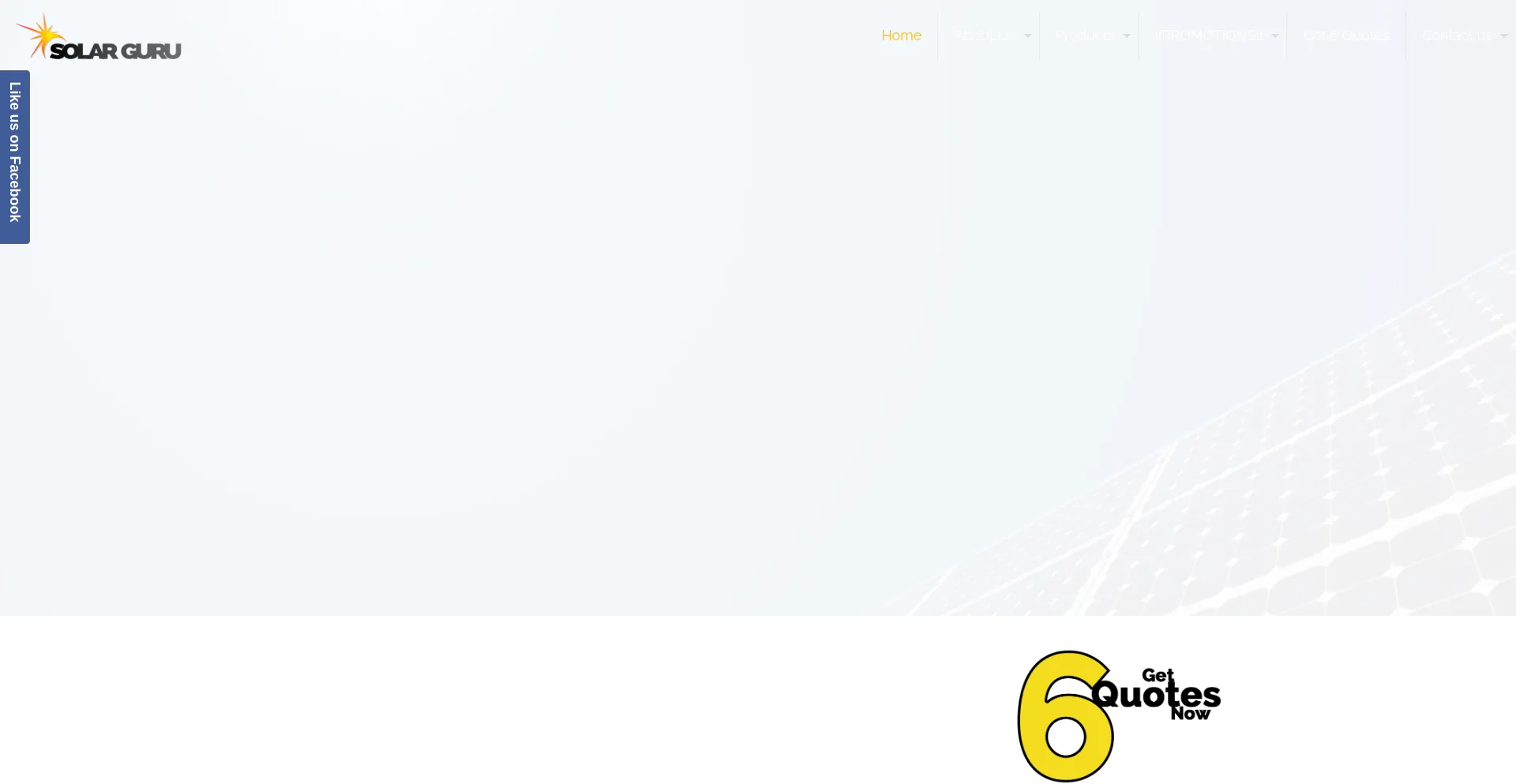 Website screenshot of Solarguru.co.za