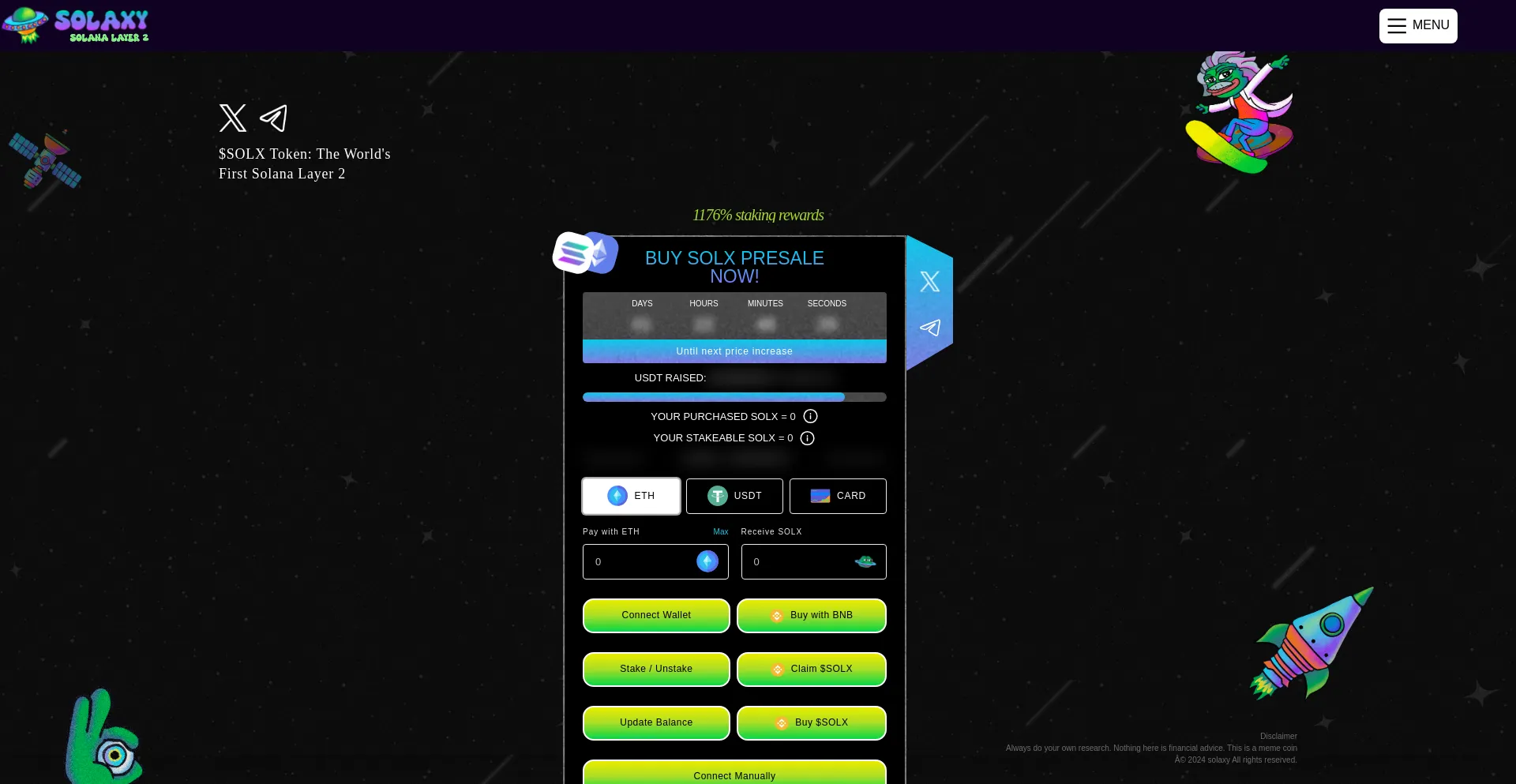 Website screenshot of Solaxy.cyou