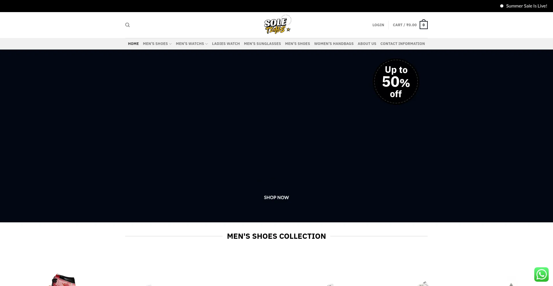 Website screenshot of Soletimes.in
