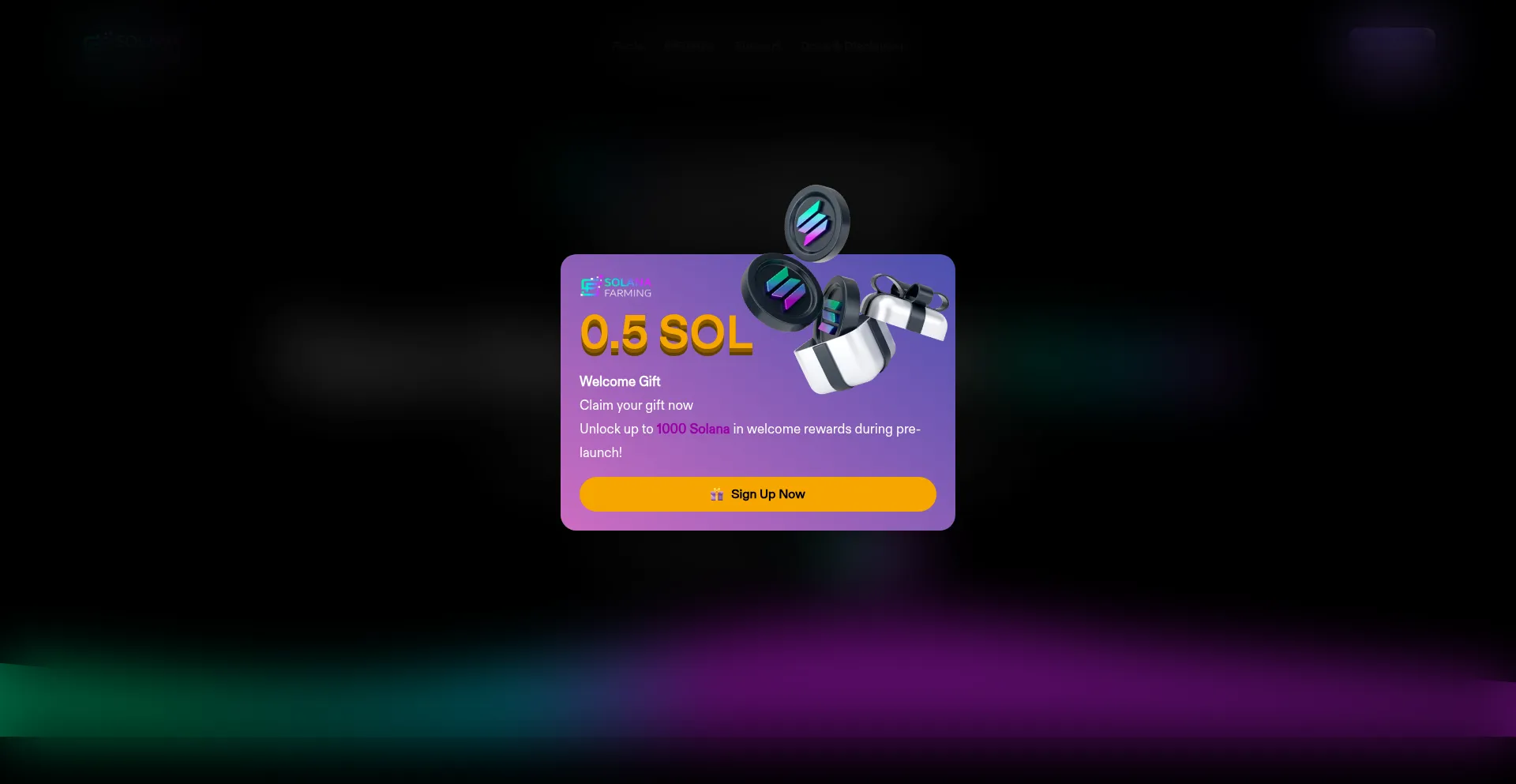 Website screenshot of Solfarmx.app