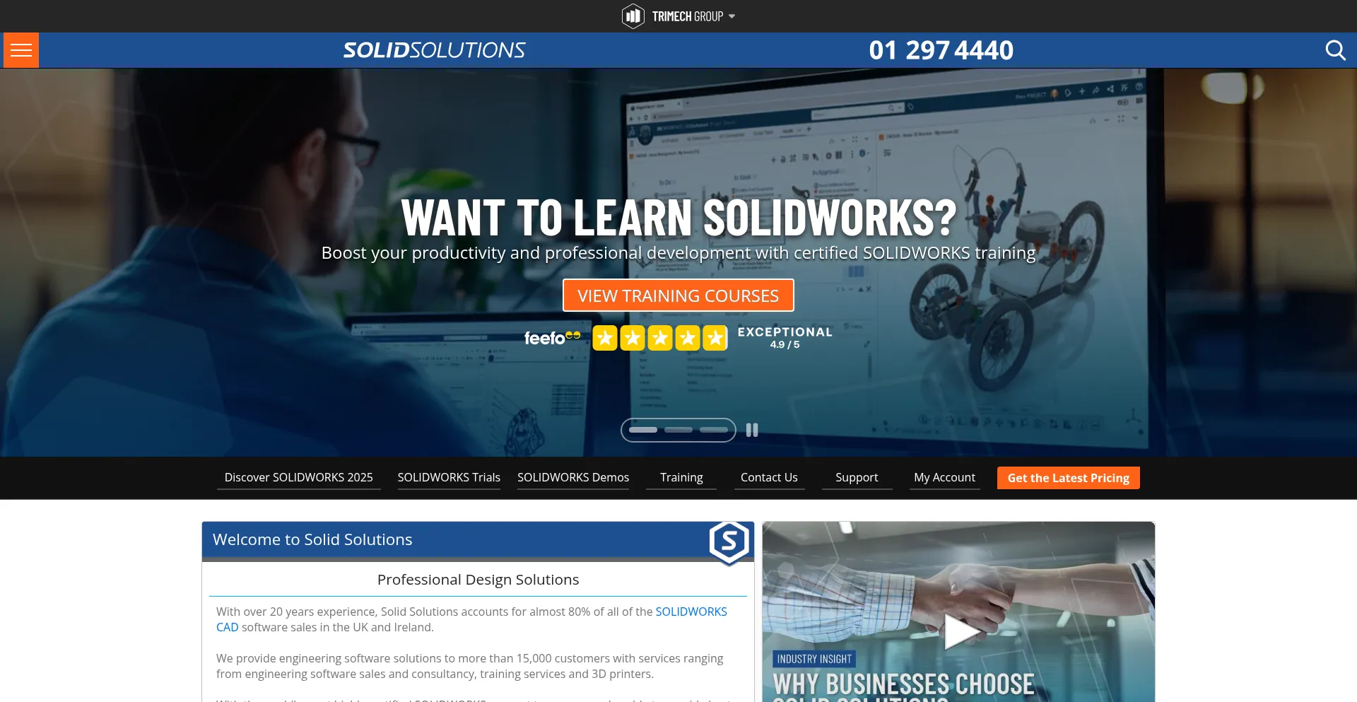 Website screenshot of Solidsolutions.ie