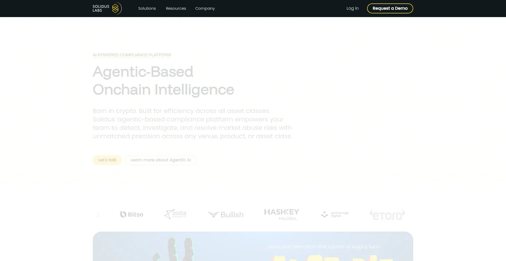 Website screenshot of Soliduslabs.com