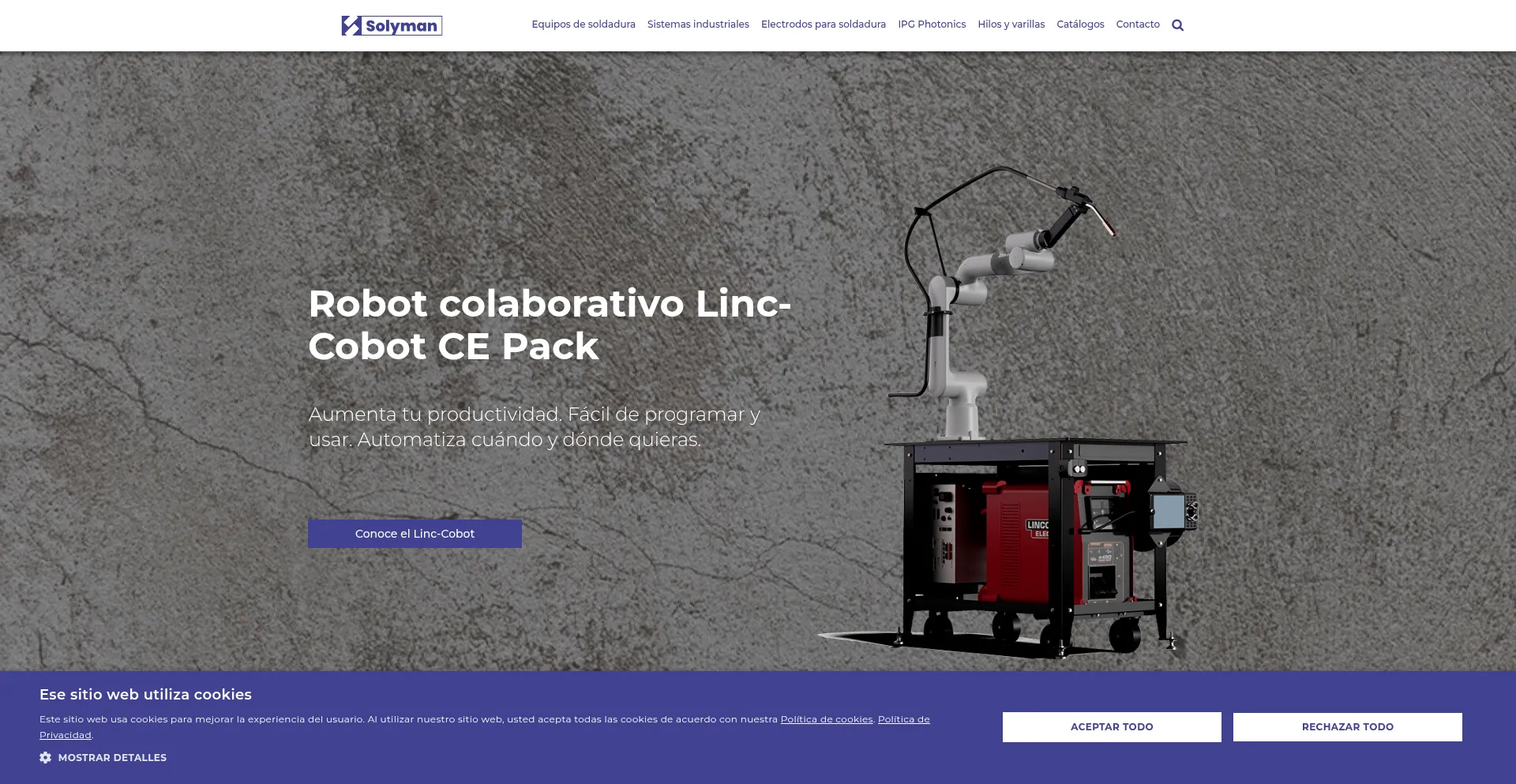 Website screenshot of Solyman.com