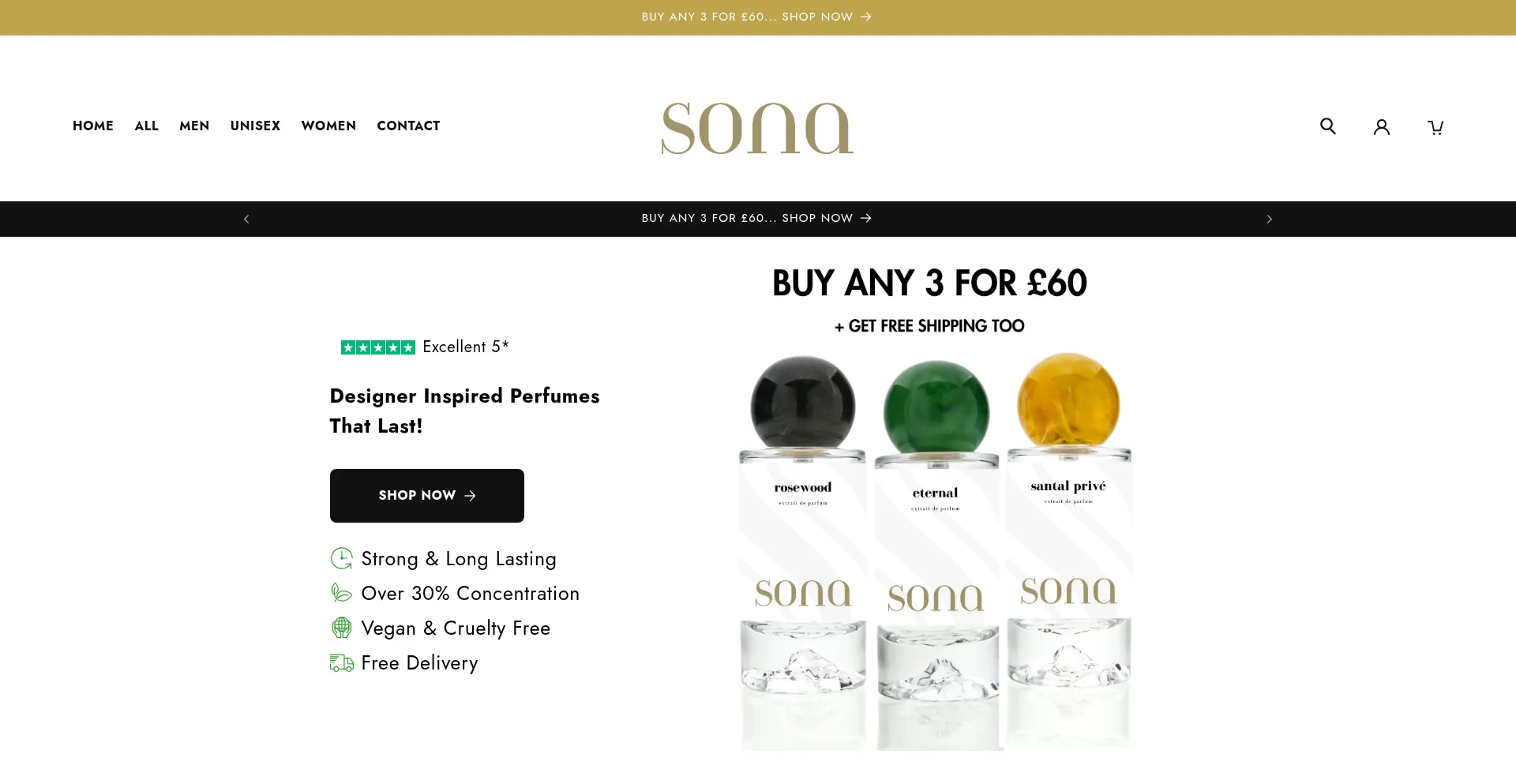 Website screenshot of Sonaparfums.com