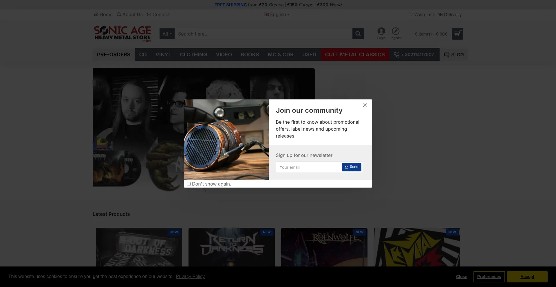 Website screenshot of Sonicagerecords.com