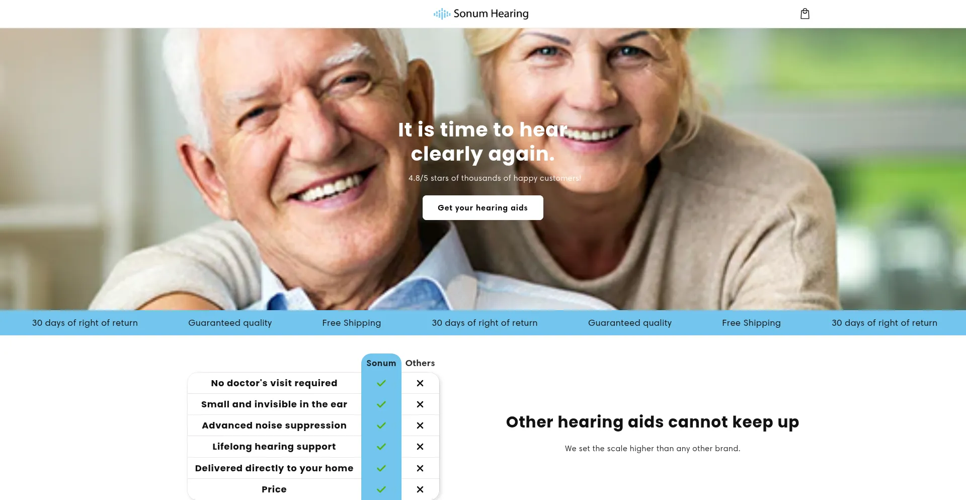 Website screenshot of Sonumhearing.com