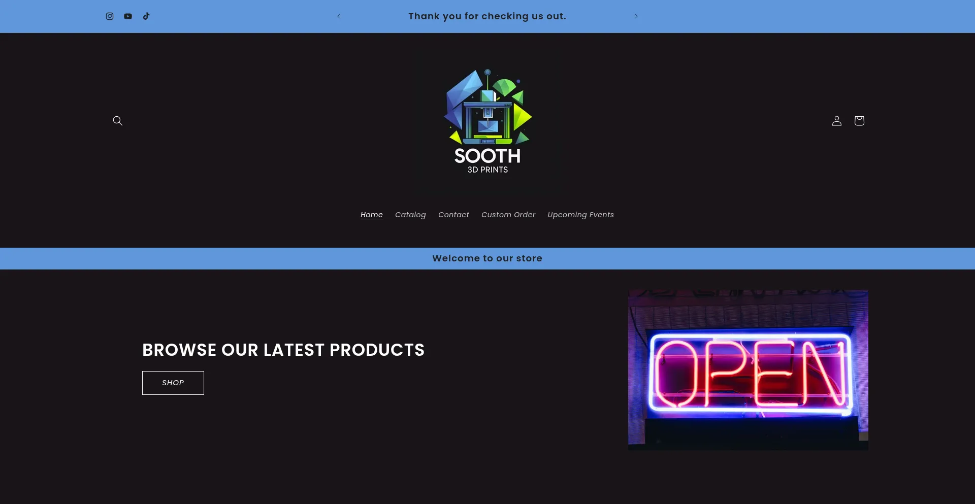 Website screenshot of Sooth3dprints.com