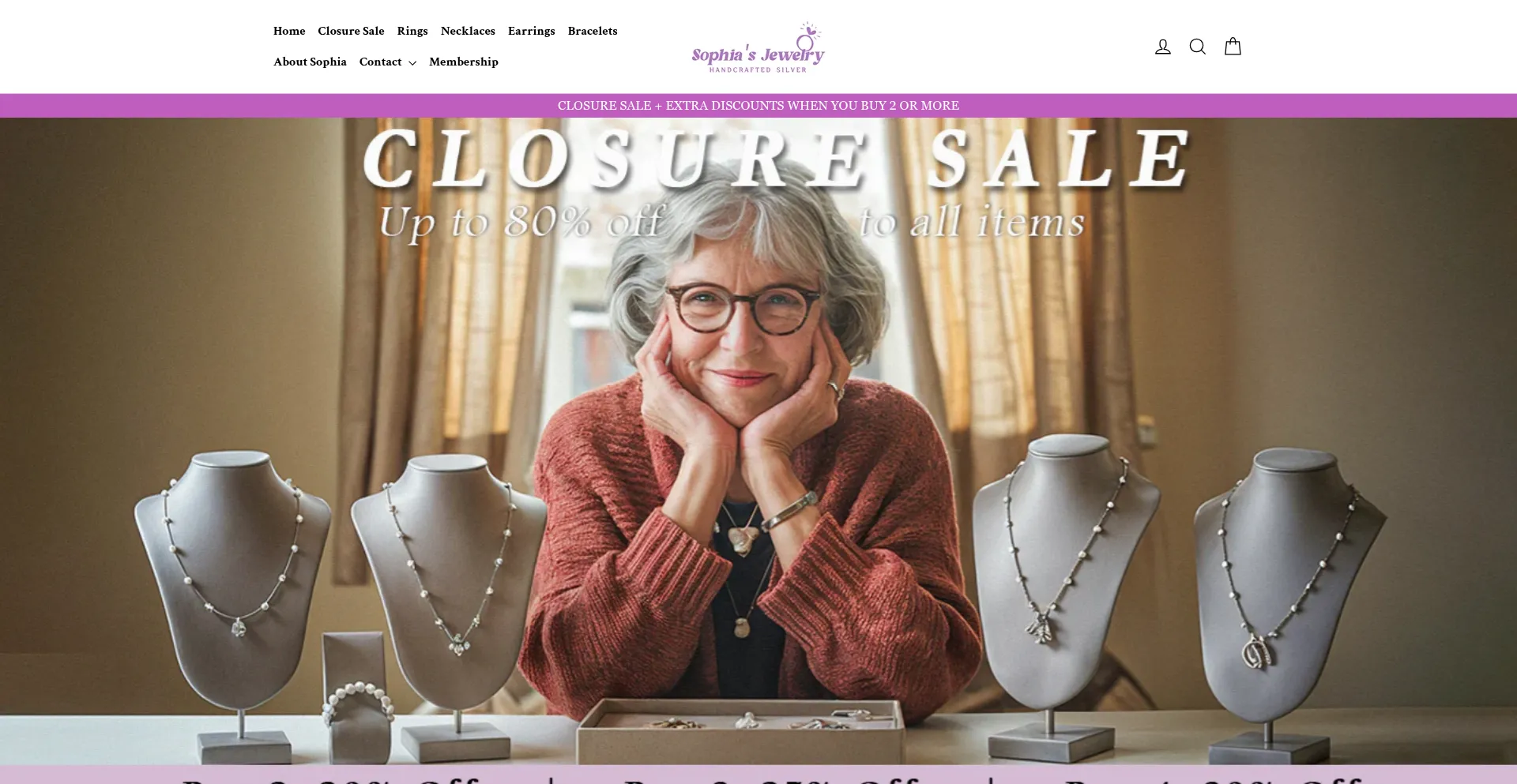 Website screenshot of Sophias-jewelry.com